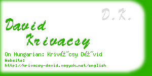 david krivacsy business card